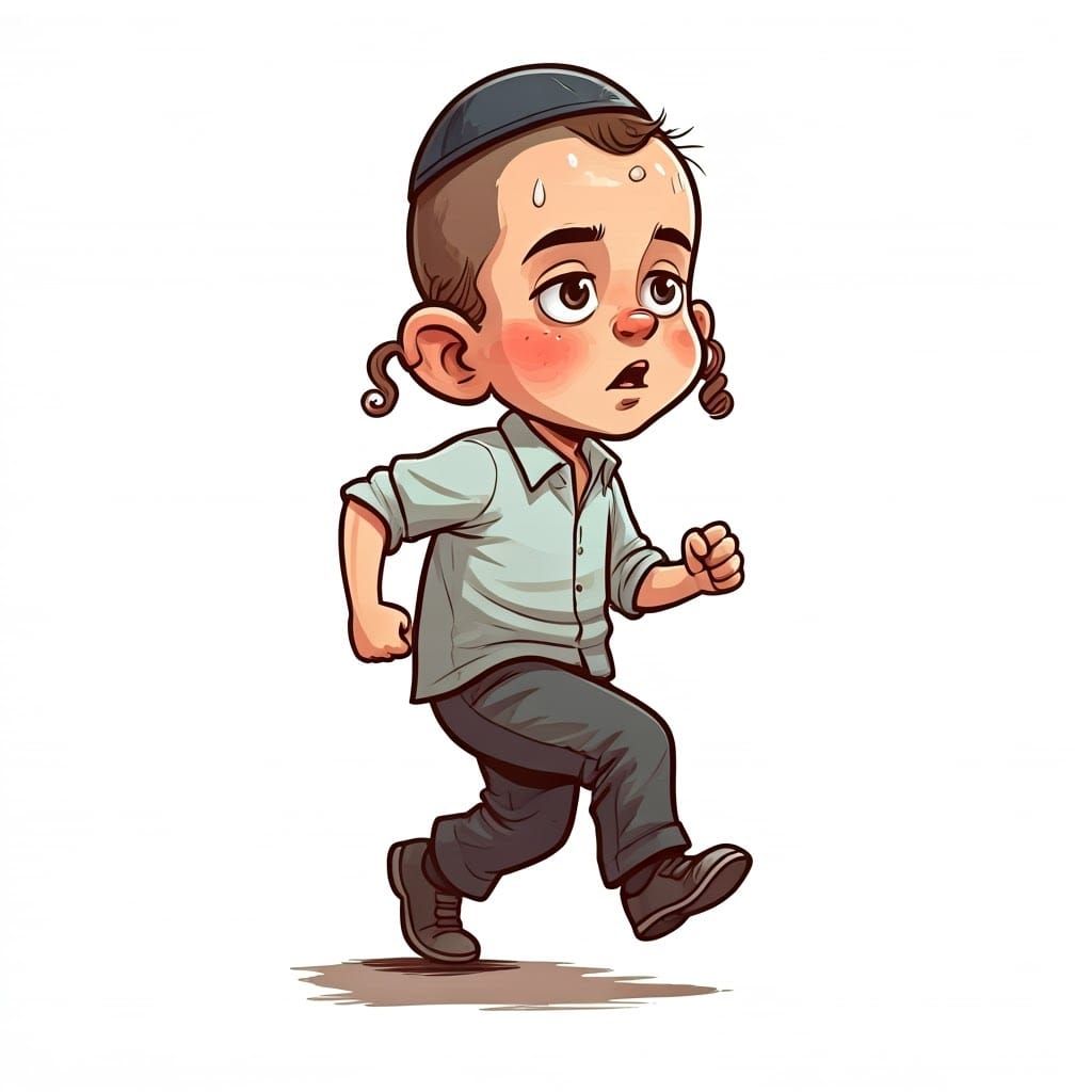 Ultra-Orthodox Boy Portrait in Expressive Emotive Style