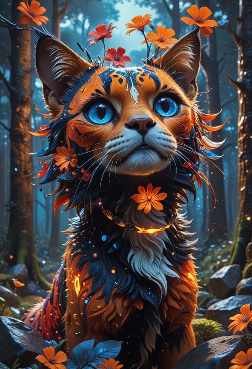 Mystical Forest: Surreal Pop Art Illustration