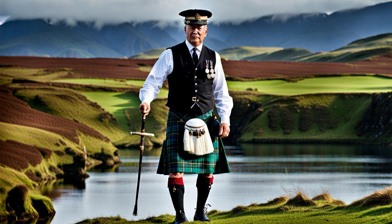 Proud Scotsman in Traditional Kilt: Hyper Detailed