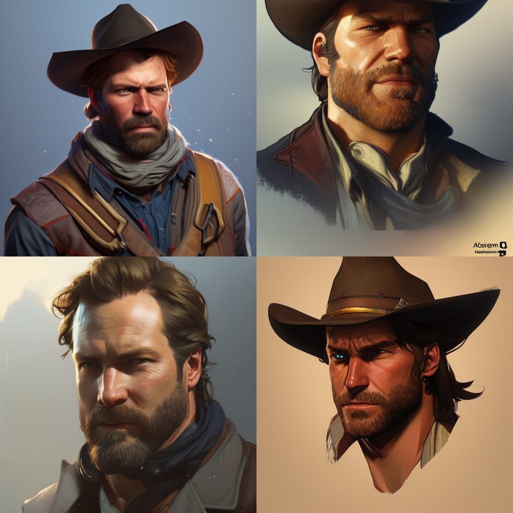 Arthur Morgan Portrait: Hyperdetailed Artgerm Style