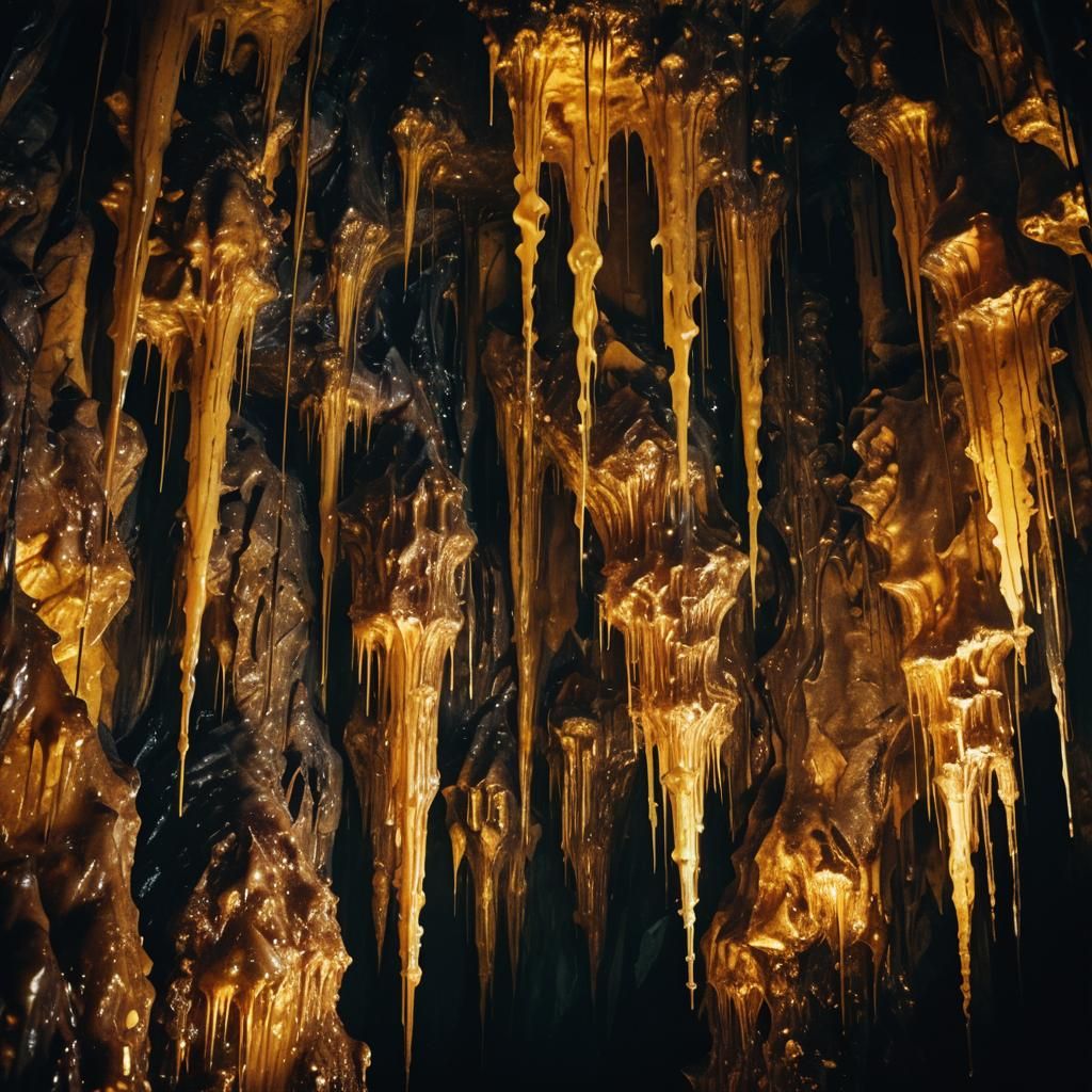 Wax Cave Dripping Stalactites in Cinematic Lighting