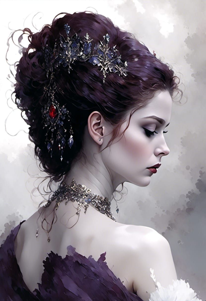 Fantasy Ballerina with Jeweled Corset in Dark Art