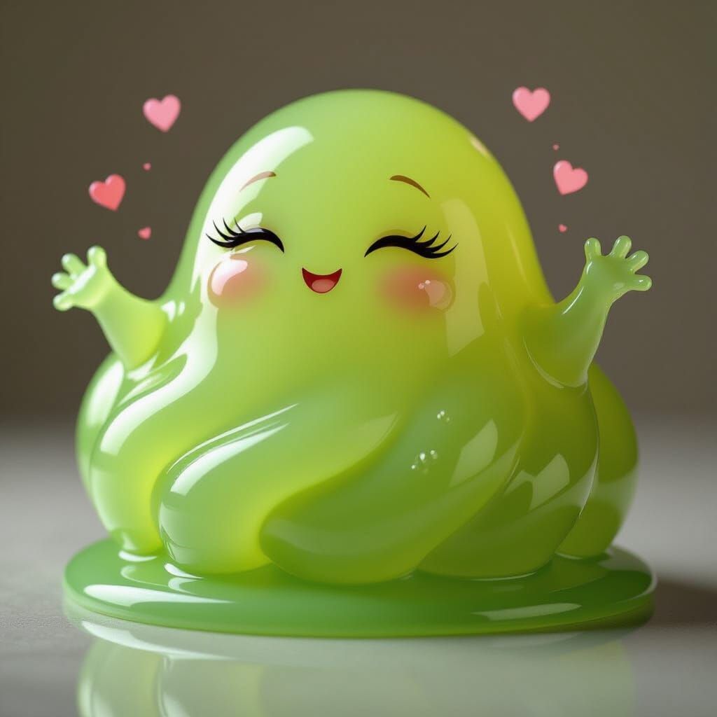 Elegant Lime Slime Creature with Sensuous Curves