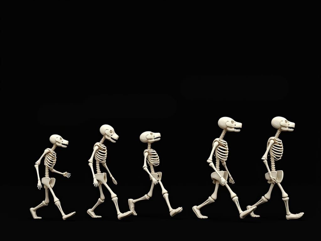 Skeletal Bear Family Marches Through Darkened Realm