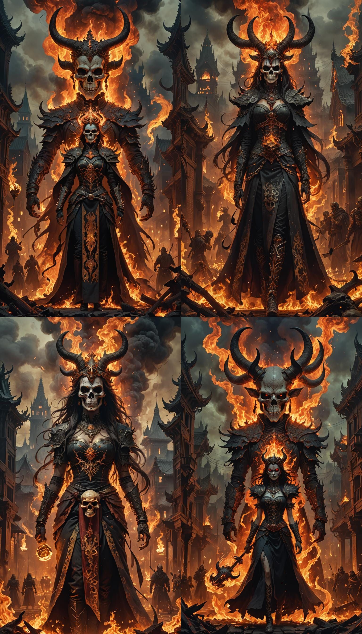 Demonic Figure in Apocalyptic Fantasy Scene