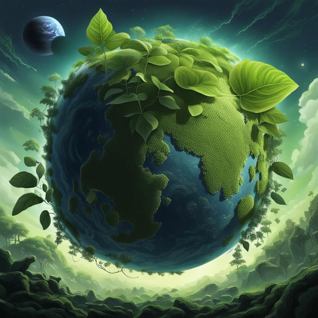 Planet Encircled by Giant Plant
