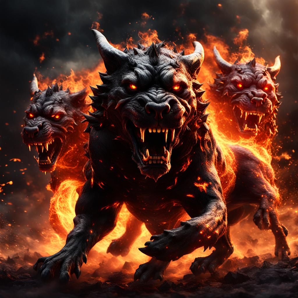 A Cerberus with 3 heads