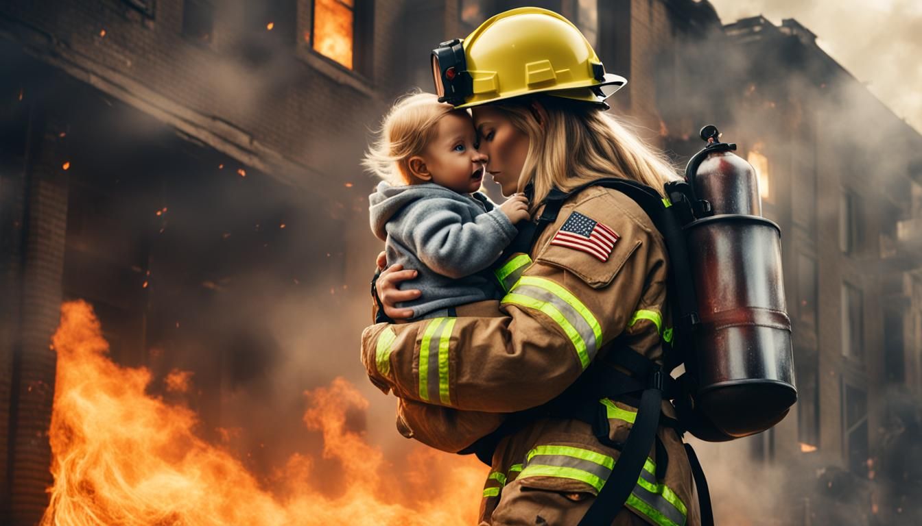 Young Firefighter Rescues Baby in Cinematic Style