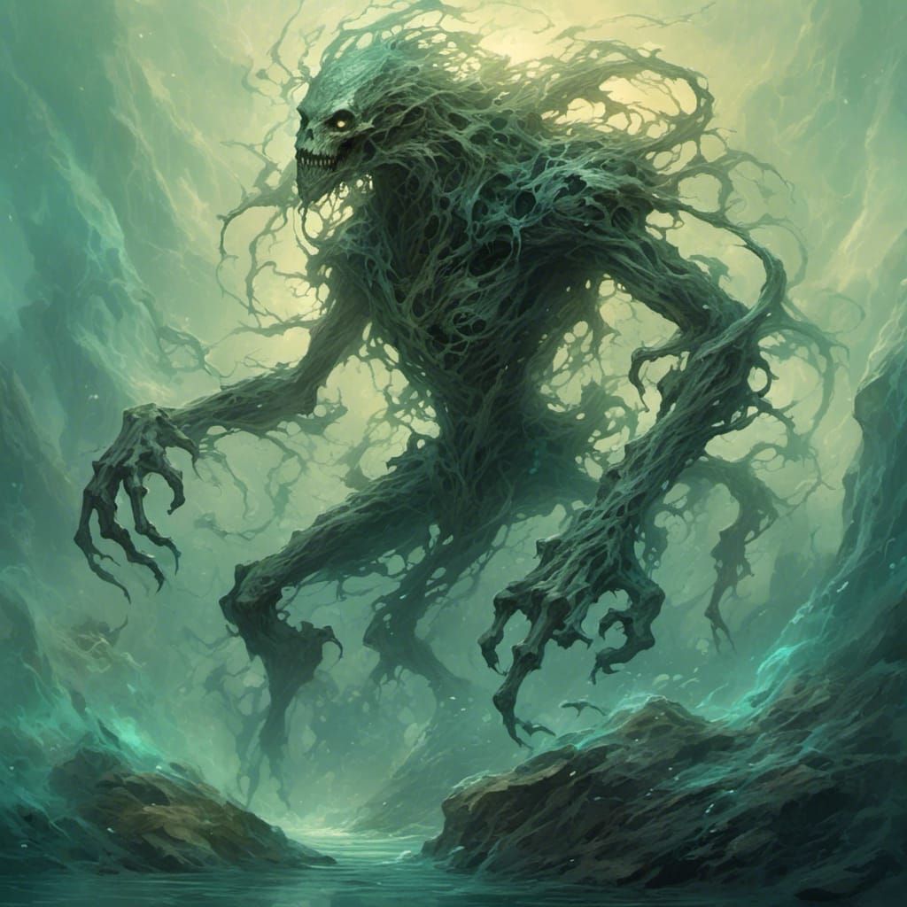 Magical Wisps and Slime: An Enchanted Scene