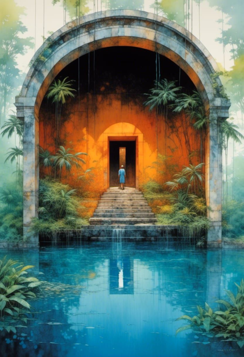 Enticing Interdimensional Portal to a Tropical Paradise