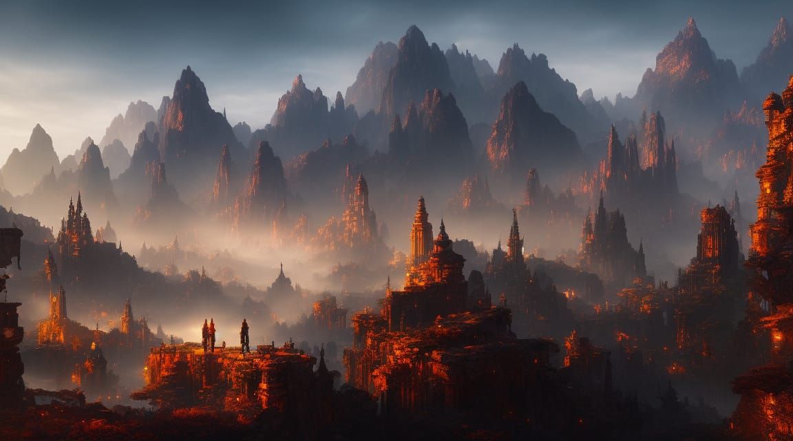 Adventurers in a Fantastical Landscape