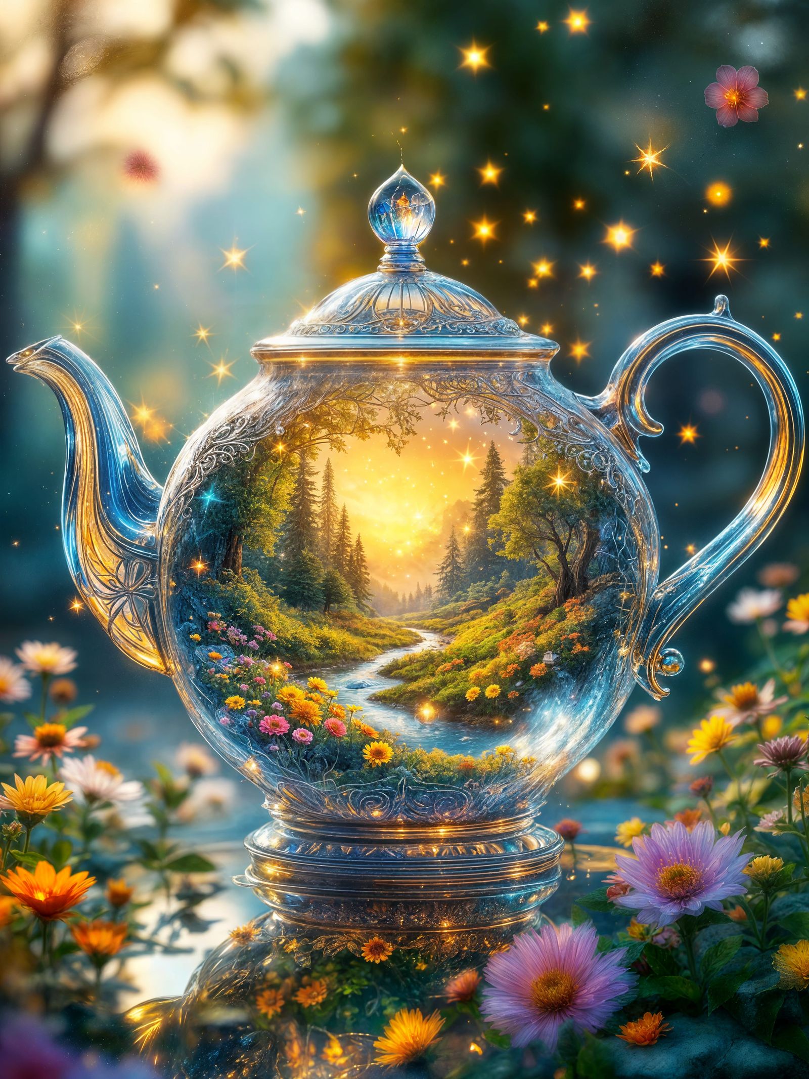 Enchanted Crystal Teapot Unveils Starlit Summer Wonder