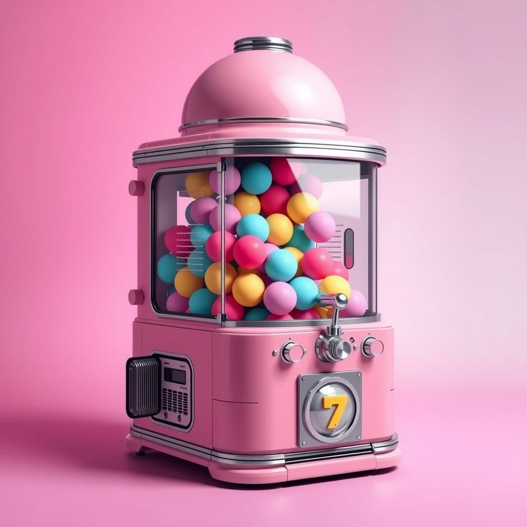 Retro Futuristic Bubblegum Dispenser Machine