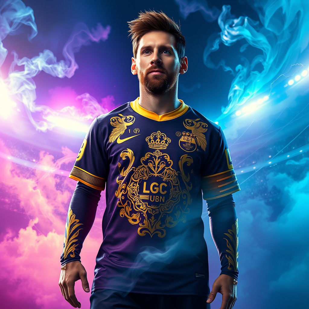 Mystical Soccer Hero in Dreamlike Realm