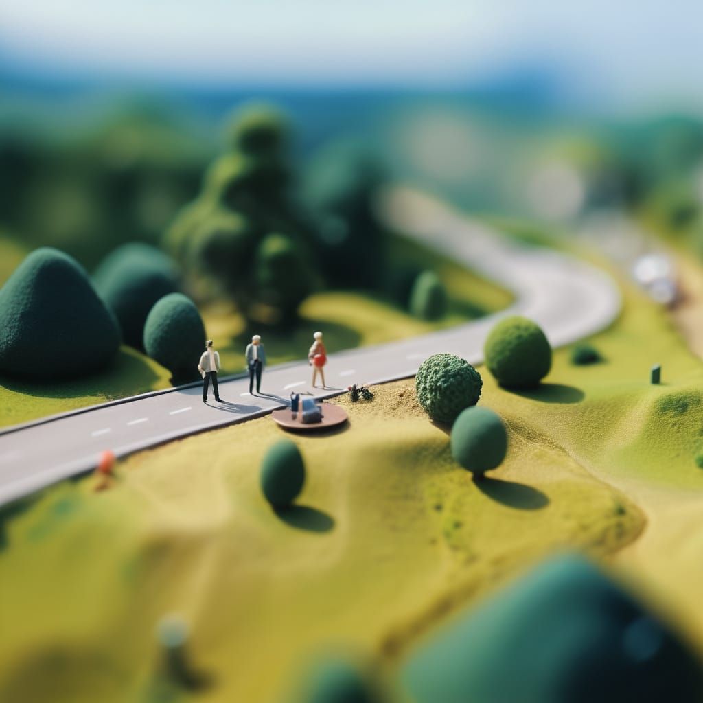 Abstract Miniature Bodyscape with Tilt-Shift Effect