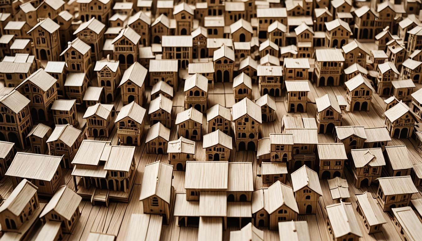 Intricate Balsa Wood Architectural Model