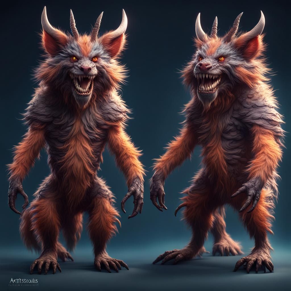 Furry Toothy Legless Creature Concept Art