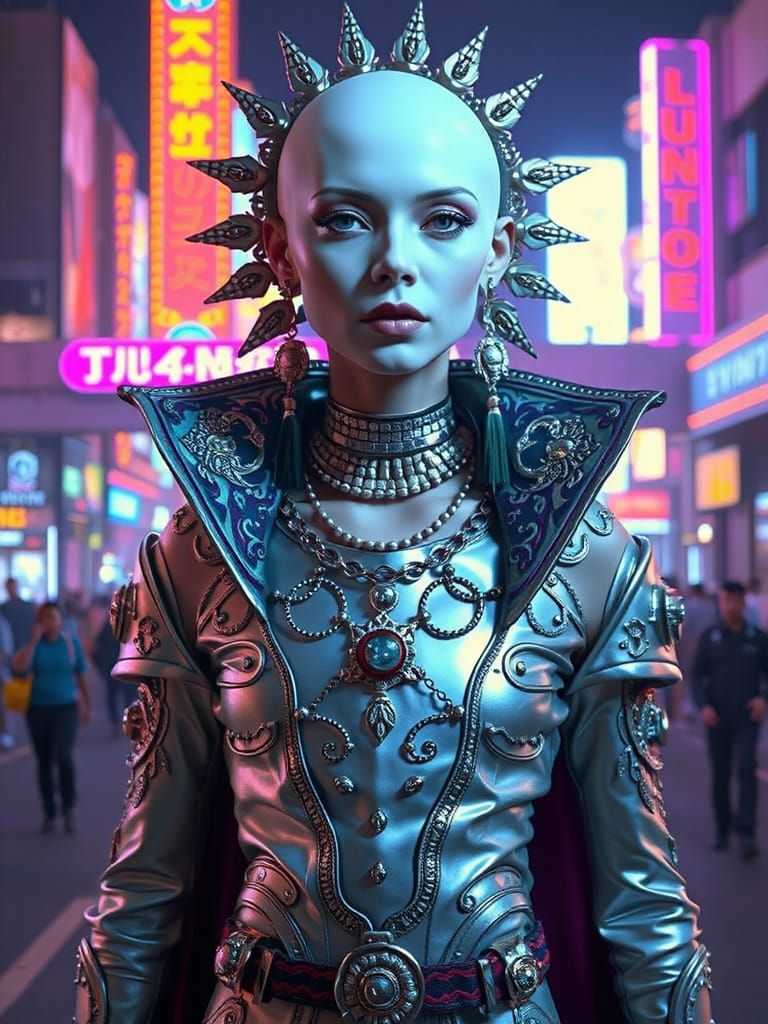 Astral Shaman in Cyberpunk Pop Surrealism Style