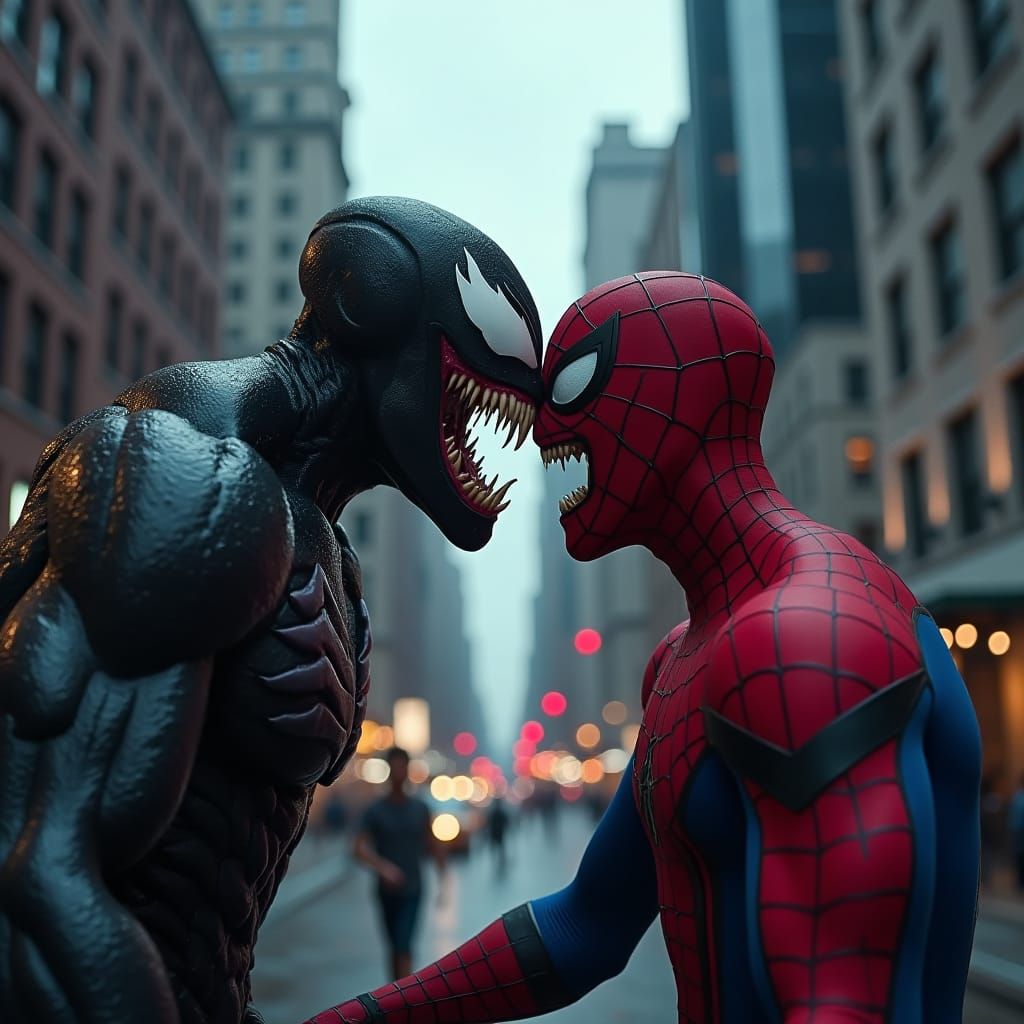 Spider-Man vs Venom: Gritty Cinematic Showdown