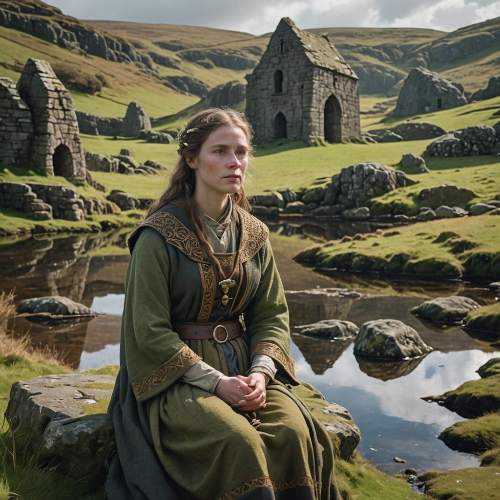 Ethereal Woman at St Tredwell's Chapel