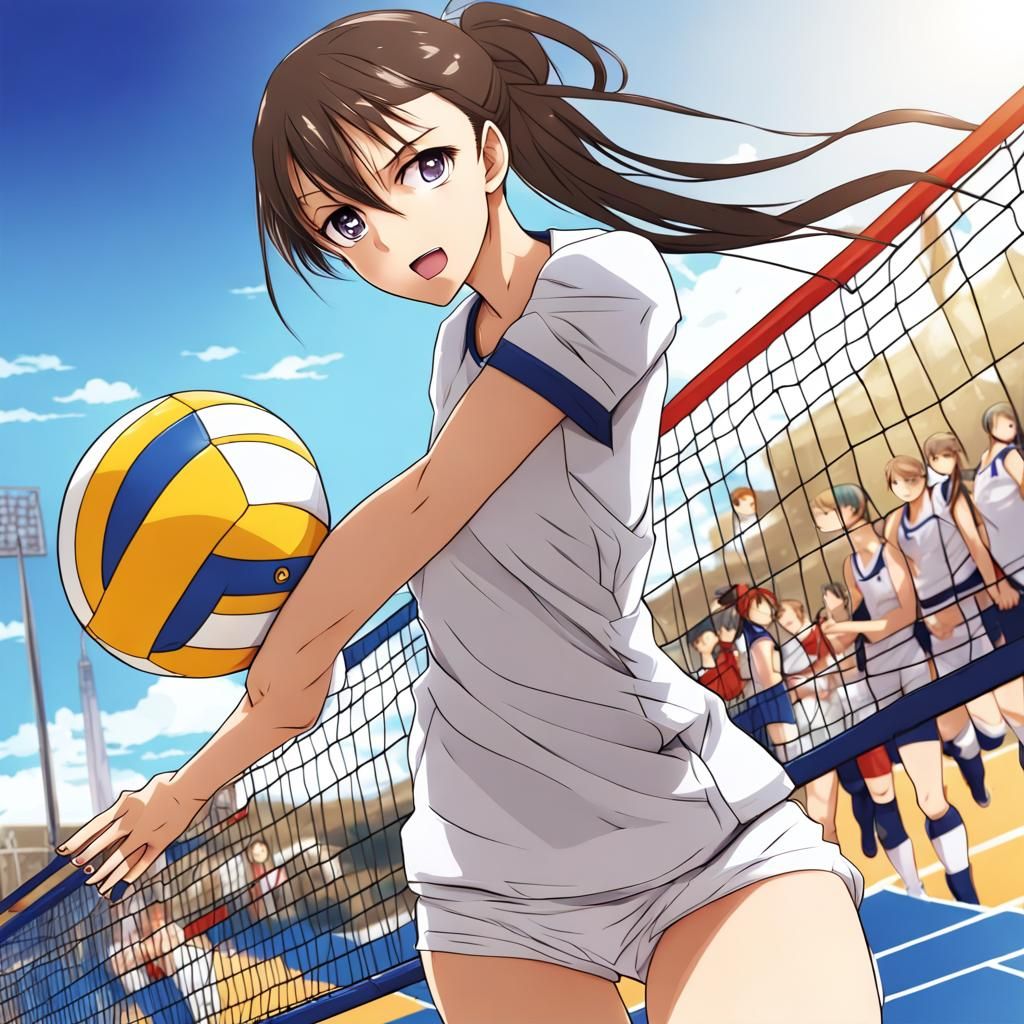 Anime Style Volleyball Scene