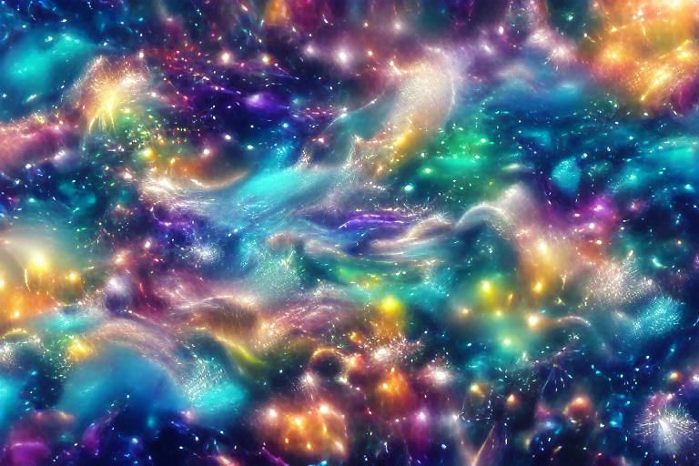 Colorful Planets and Galaxies in Space