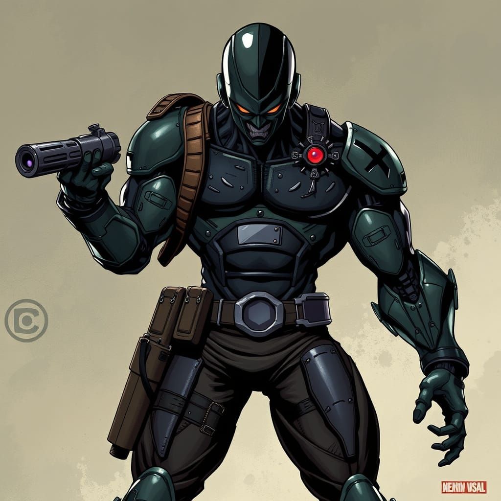 Deadly Marksman Meets Sinister Android in Dark Cyberpunk Fus...