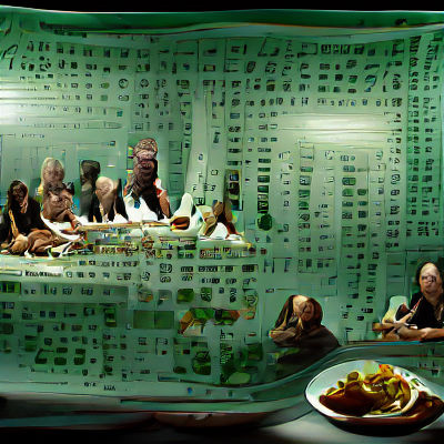 The Last Supper in Cyberpunk Style