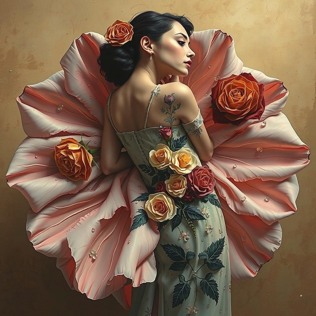 Majestic Rose: Surreal Haute Couture Fashion