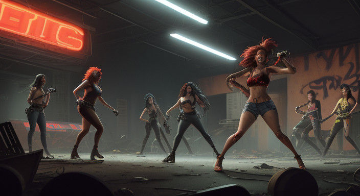 Cyberpunk Goddess Rocks Out in Abandoned Post-Apocalyptic Wa...