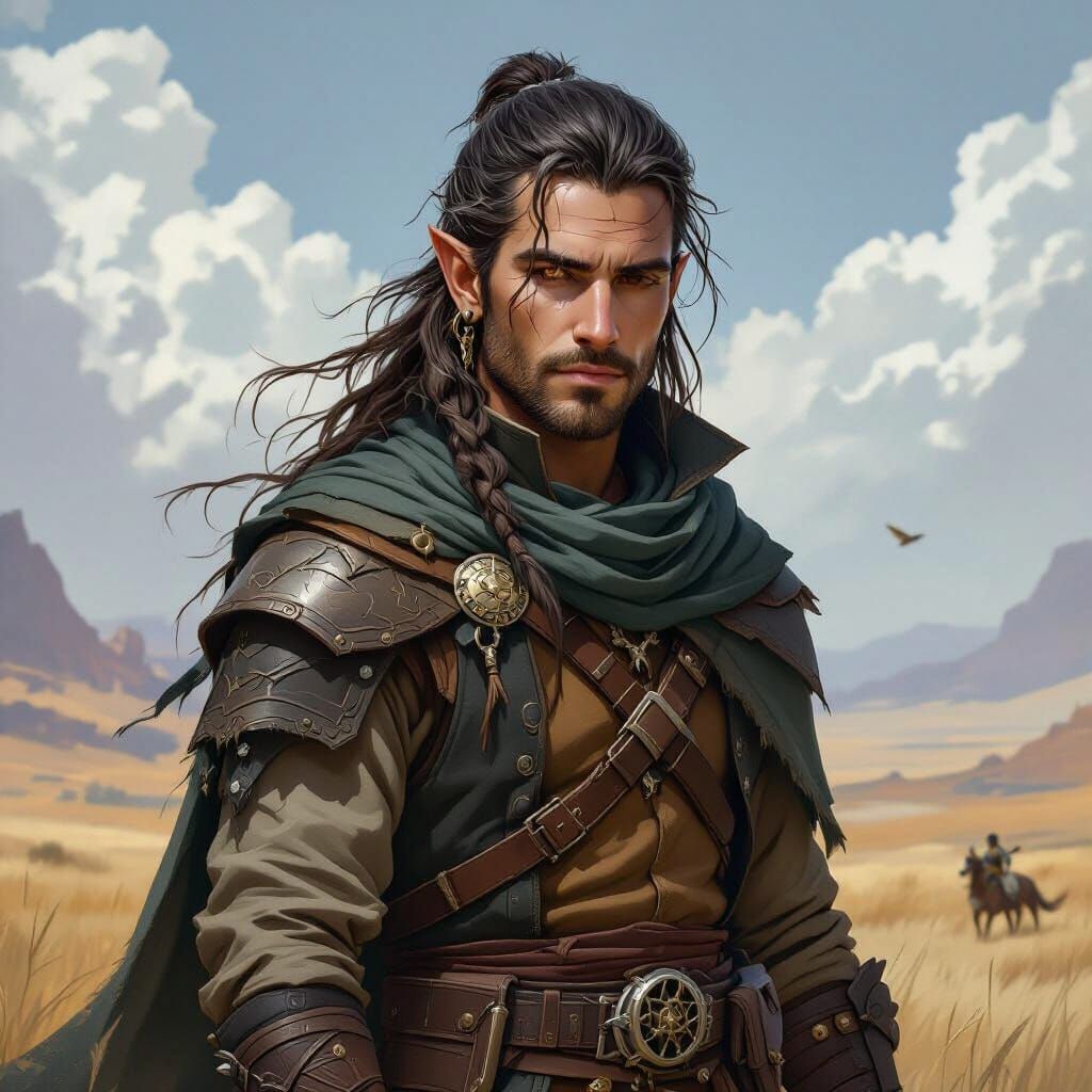 Wyrmkeeper: A Half-Elf Skycaller in Fantasy Art