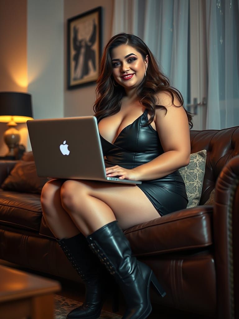 Melting Oil Portrait of a Curvy Woman