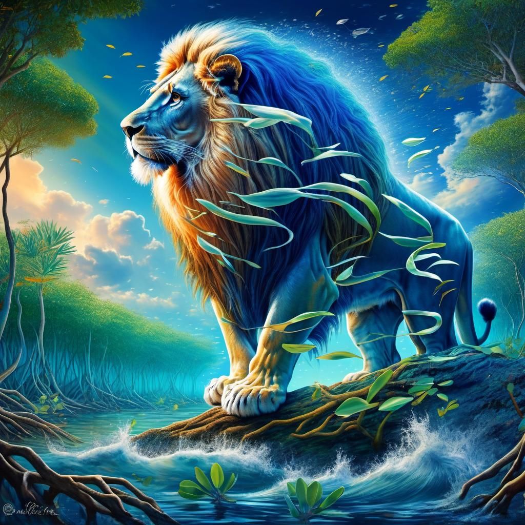 Lion Spirit Rising from Mangrove