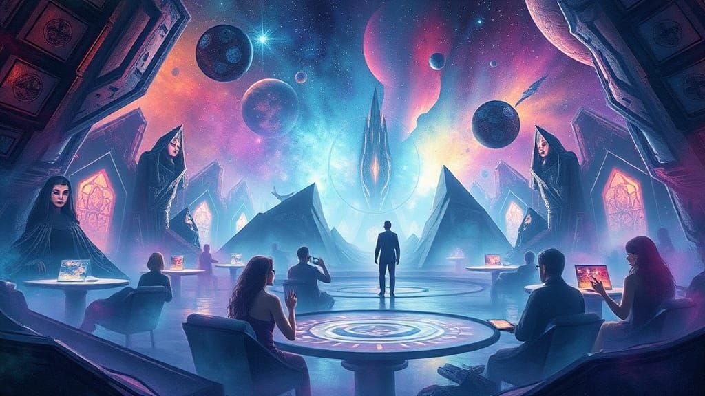 Astral Sci-Fi Watercolor Illustration in 8k Resolution