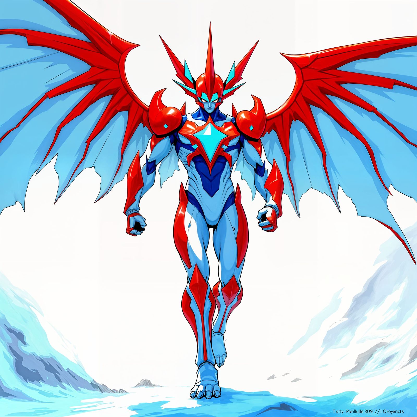 Yu-Gi-Oh! Style Heroic Figure Stepping into Infinity