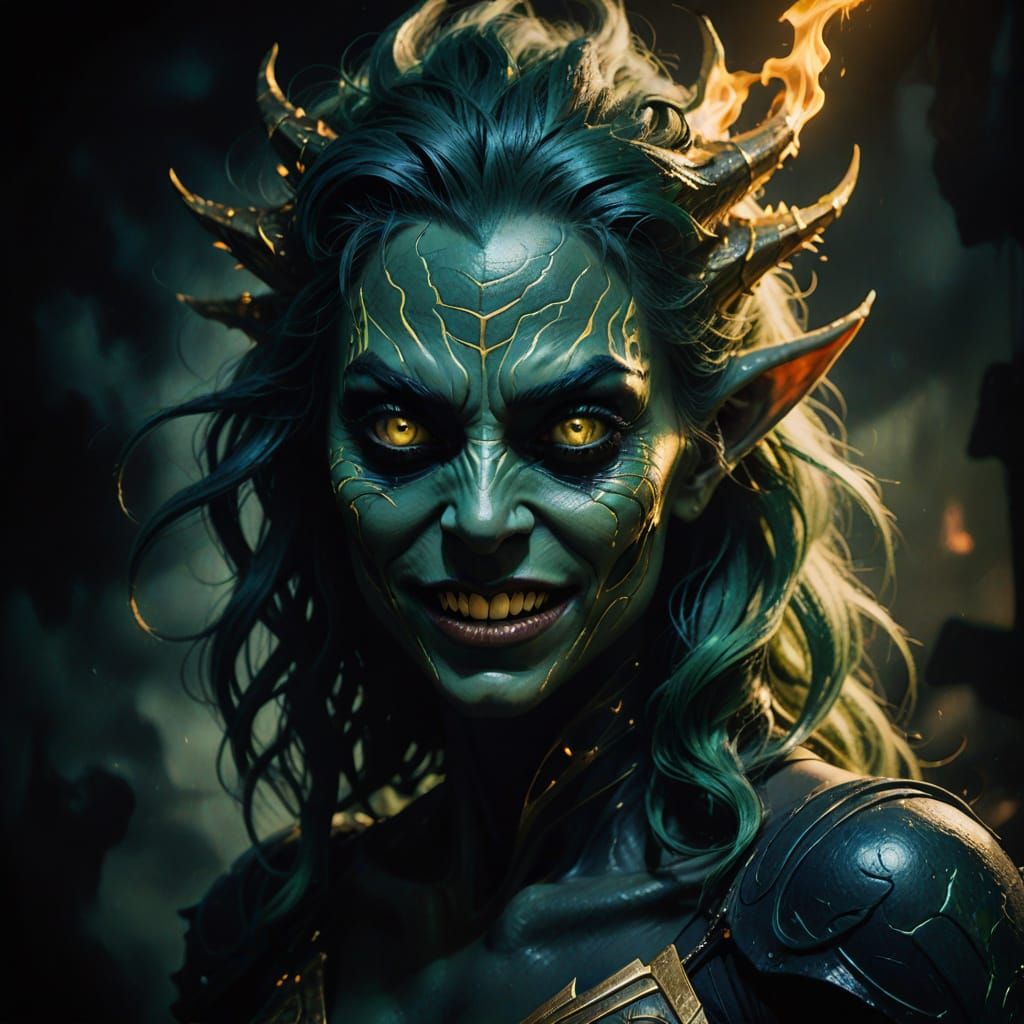 Mother Monster from the Id in Film Noir Style