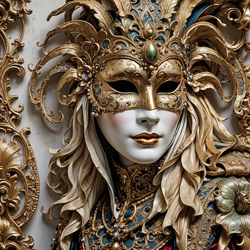Highly Detailed Venetian Mask of Venice
