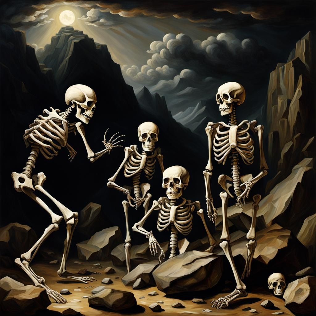 Skeletal Surrealism in Baroque Style