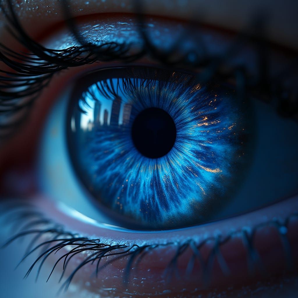 Surreal Eye Transforms into Cosmic Abyss with Swirling Galax...