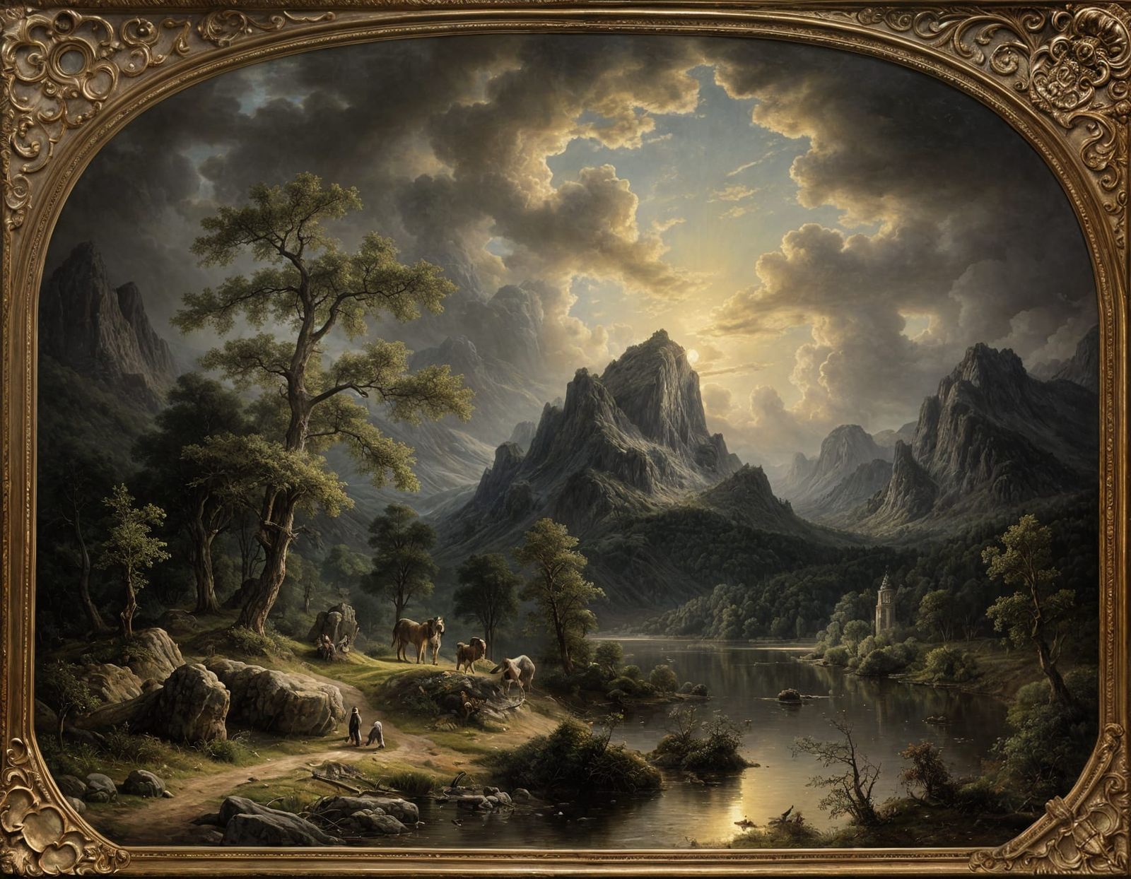 Mountainscapes and Forests in Soft Tones, Oil Painting