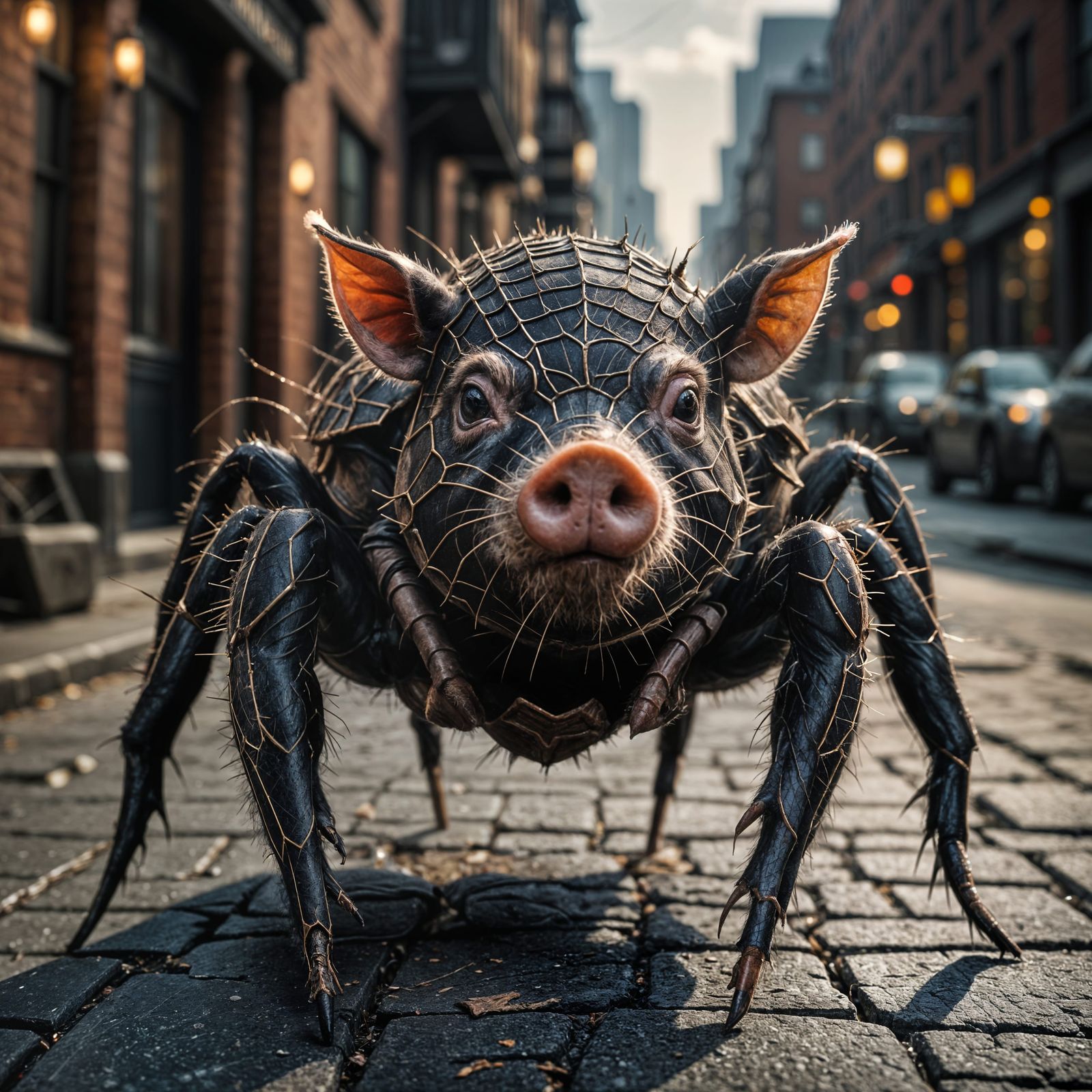 Hyperrealistic Spider-Pig Portrait in HDR