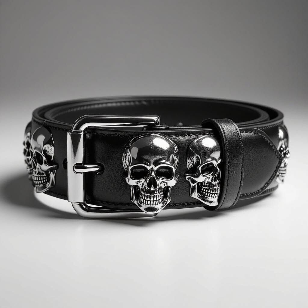 Absenc Belt: Luxury Skulls in Photorealistic Style