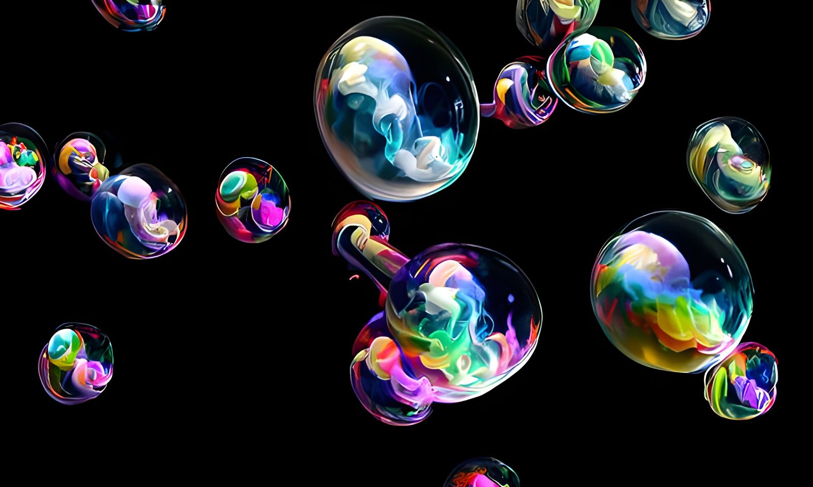 Rainbow Smoke Bubbles in Hyperreal Digital Art