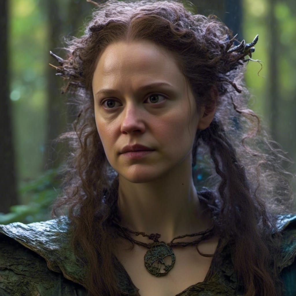 Forest Witch Portrait in Fantasy Art Style