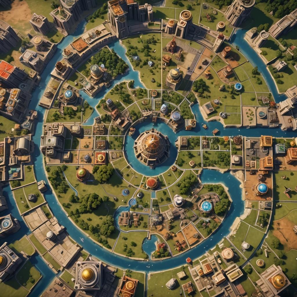 Sid Meier's Civilization Gameboard: Detailed Matte Painting