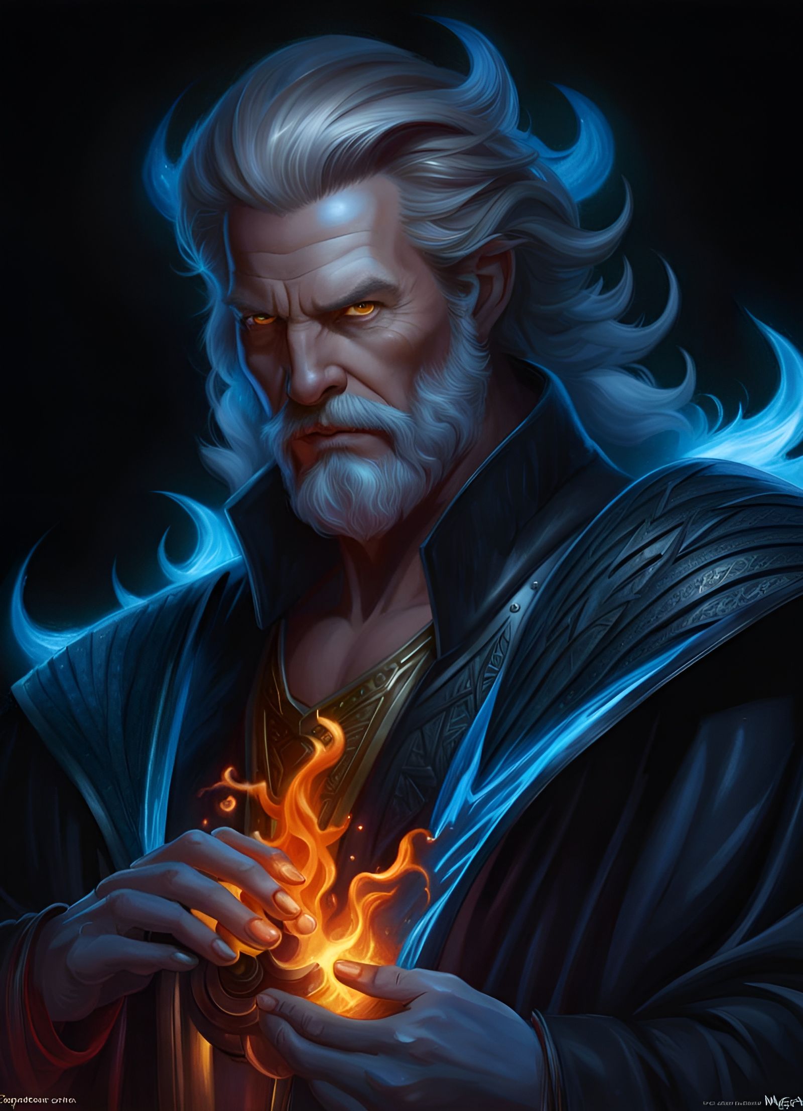 Jeff Bridges as Hades in Digital Art Style