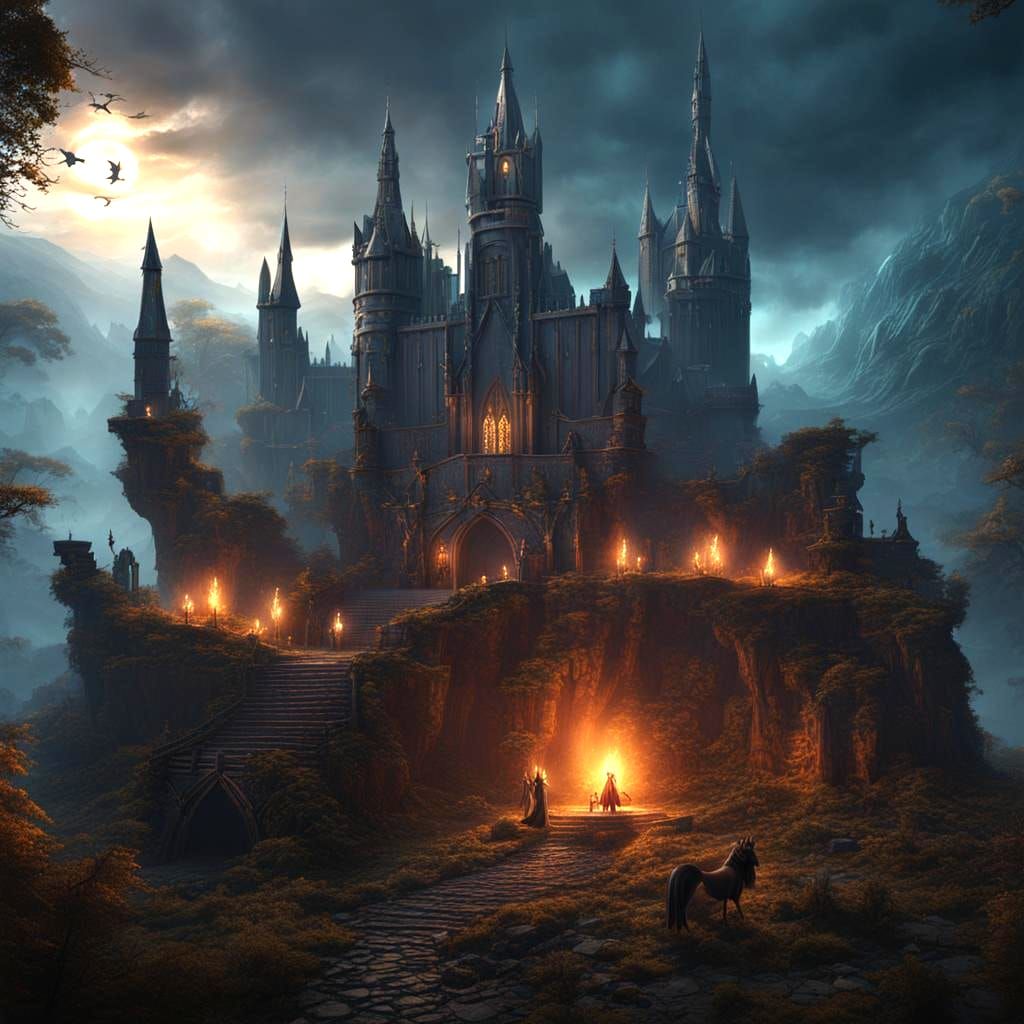 Ominous Witches Chant: Detailed Fantasy Matte Painting
