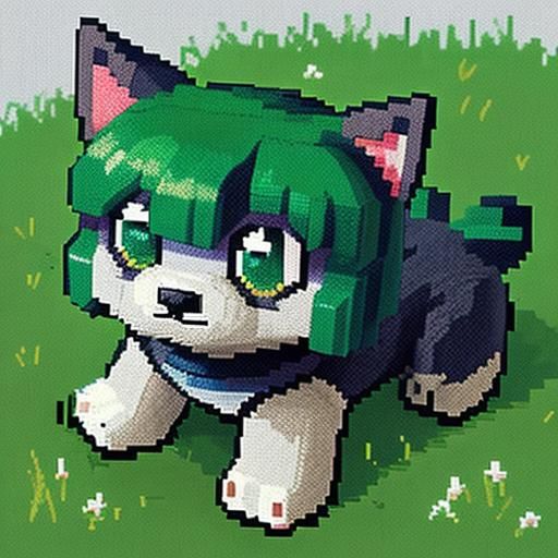 Pixel-Art, niedrige Auflösung, blockig, Pixel-Art-Stil, 8-Bit-Grafik, Hund