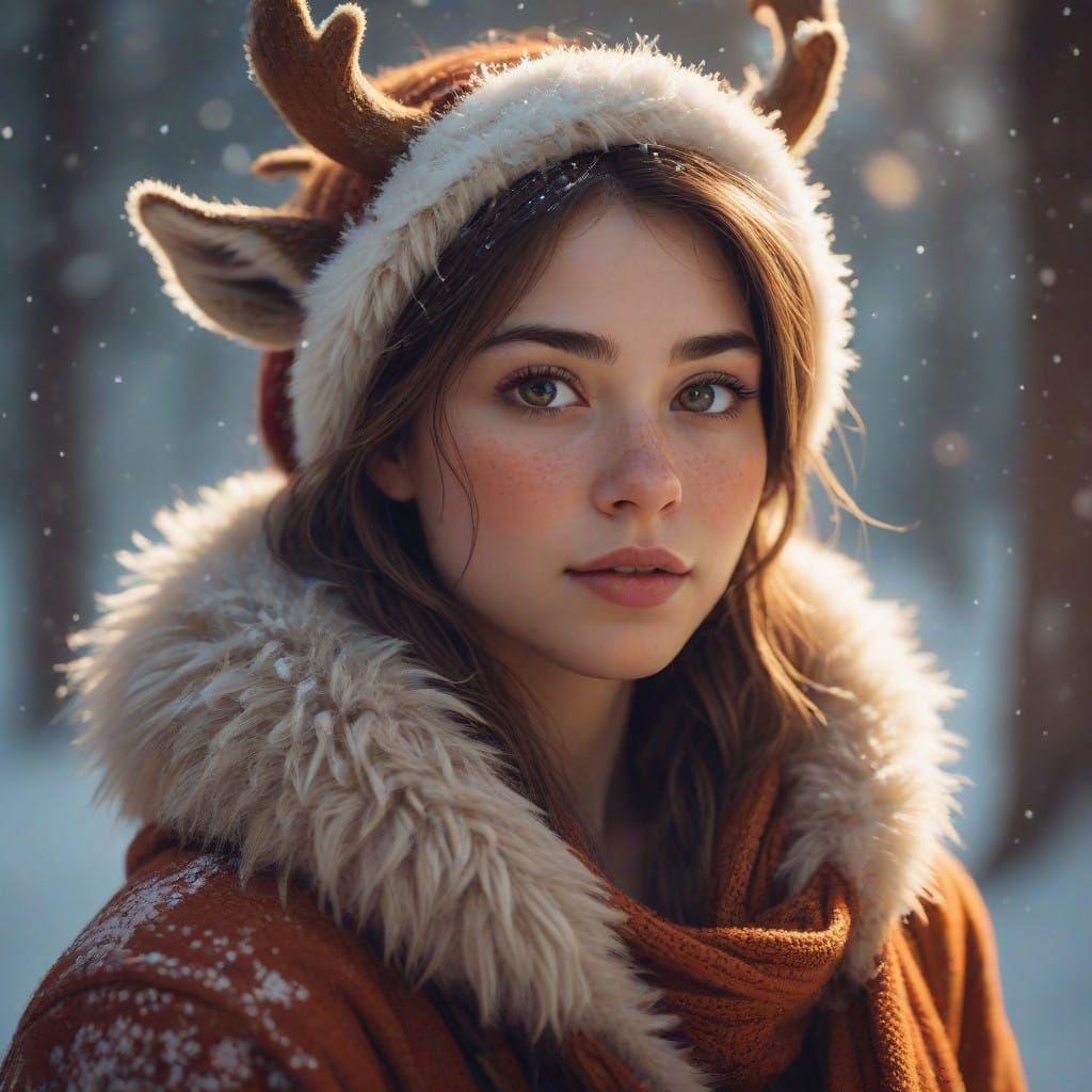 Whimsical Winter Wonderland in Cinematic Style