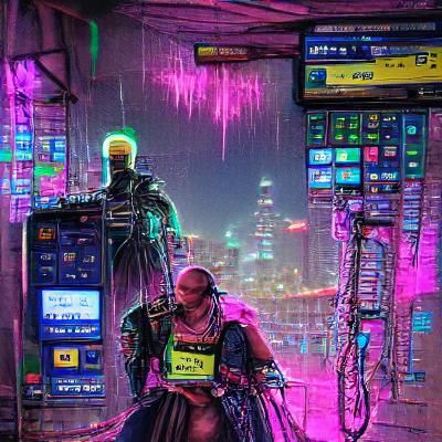 Cyberpunk Cityscape with Neon Lights